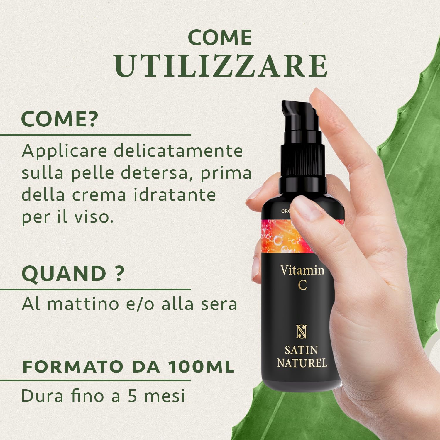 Thumbnail 5 de Satin Naturel Siero alla Vitamina C 100 ml – Siero Viso con Vitamina C, Acido Ialuronico & Aloe Bio