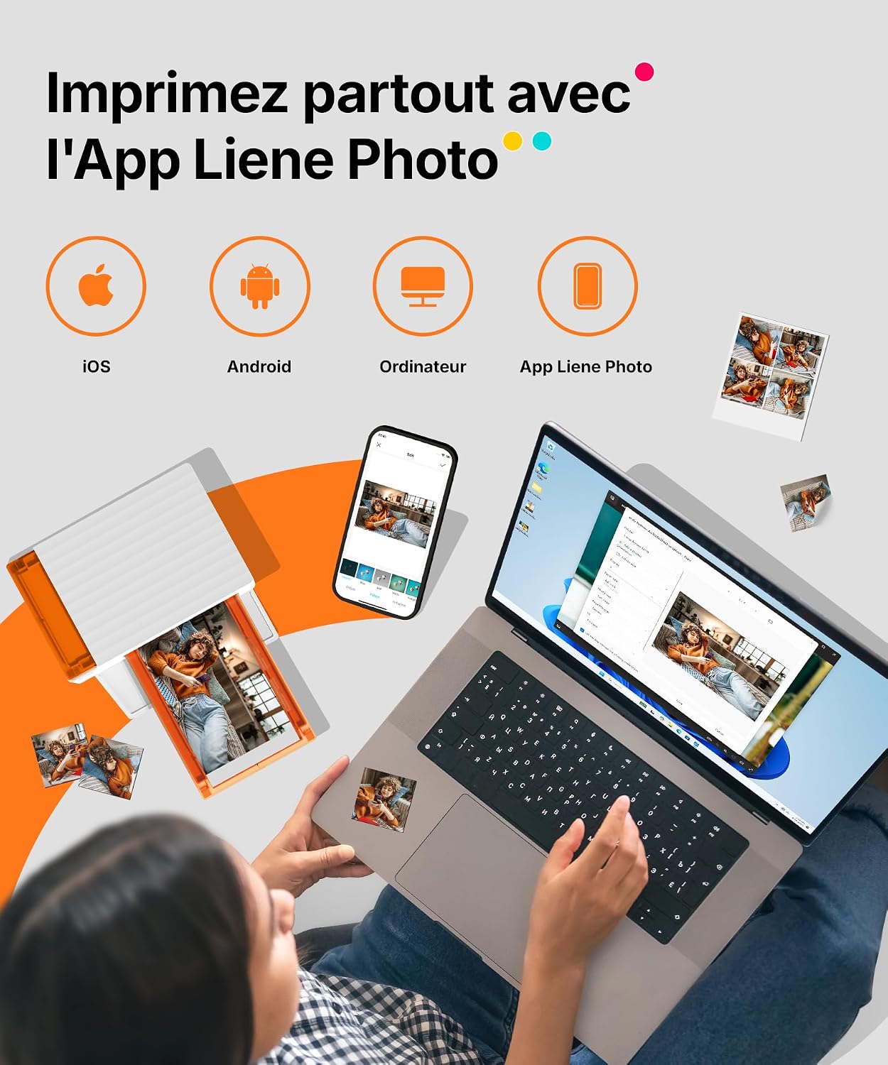 Thumbnail 6 de Liene Amber M110 Mini imprimante photo 60 tirages