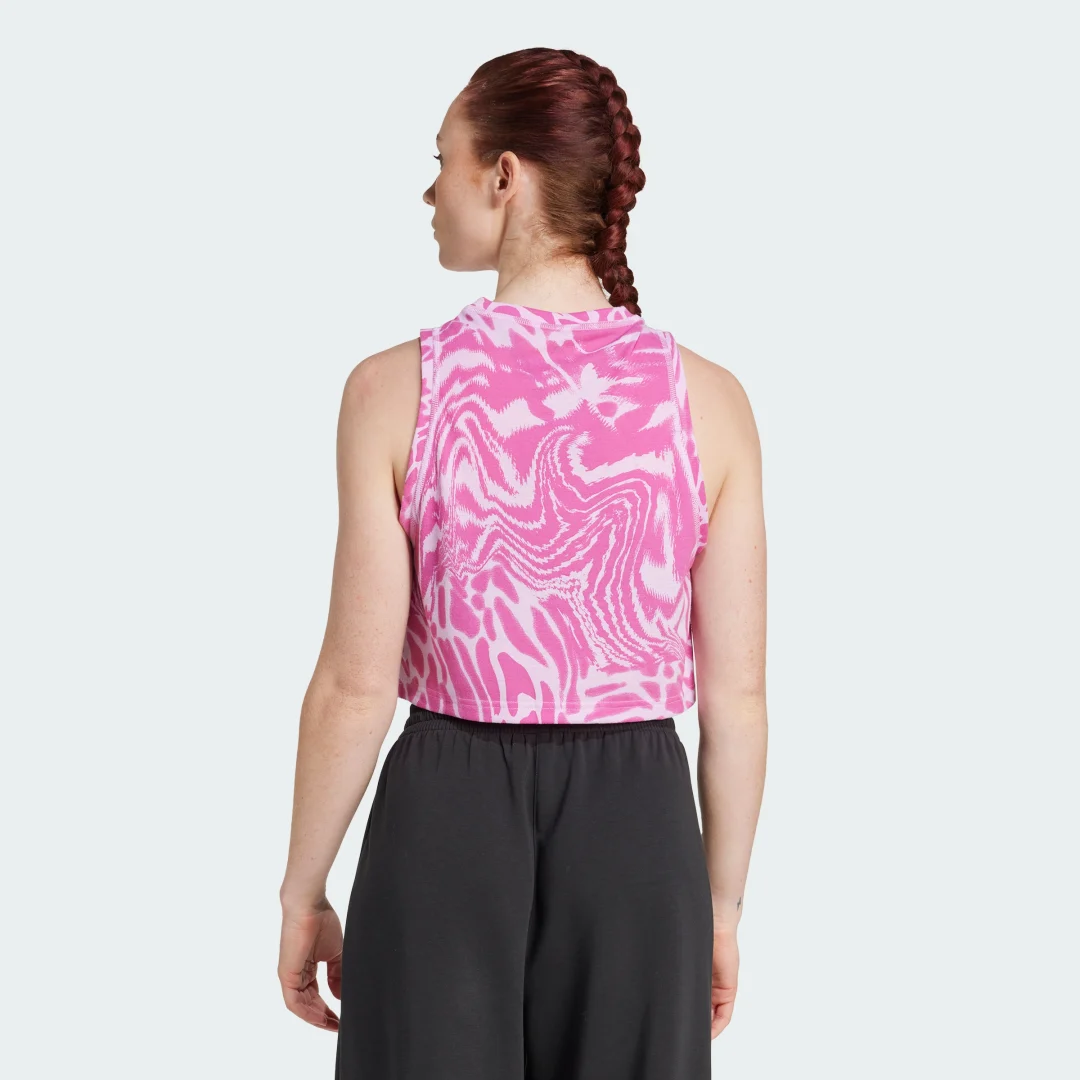 Detalle 2 de Adidas Camiseta sin mangas Train Essentials Allover Print Workout – color Violeta