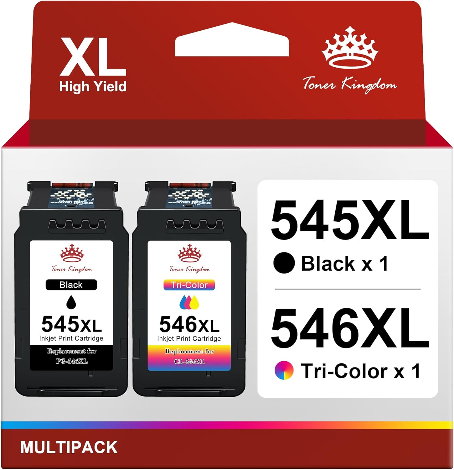 Detalle de Toner Kingdom PG-545XL CL-546XL Schwarz/Gefärbt für Canon