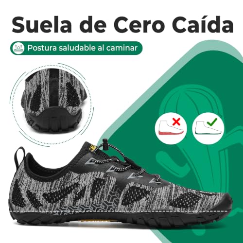 Detalle 2 de SAGUARO Barefoot: Zapatillas Minimalistas para Hombre y Mujer, trail running, con suela antideslizante y diseño de cinco dedos