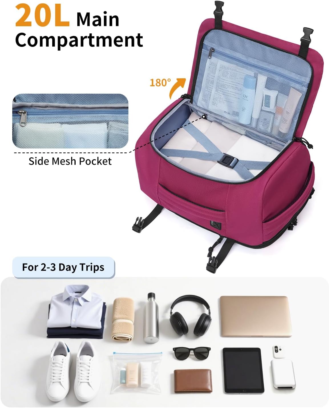 Detalle de ECOHUB Ryanair Cabin Bag 20L Underseat Backpack with 14” Laptop Compartment