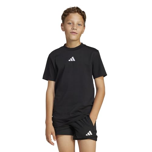 Detalle 2 de adidas Unisex Essentials T-Shirt 13-14 Years Black/White: comfort e stile daily per i giovani