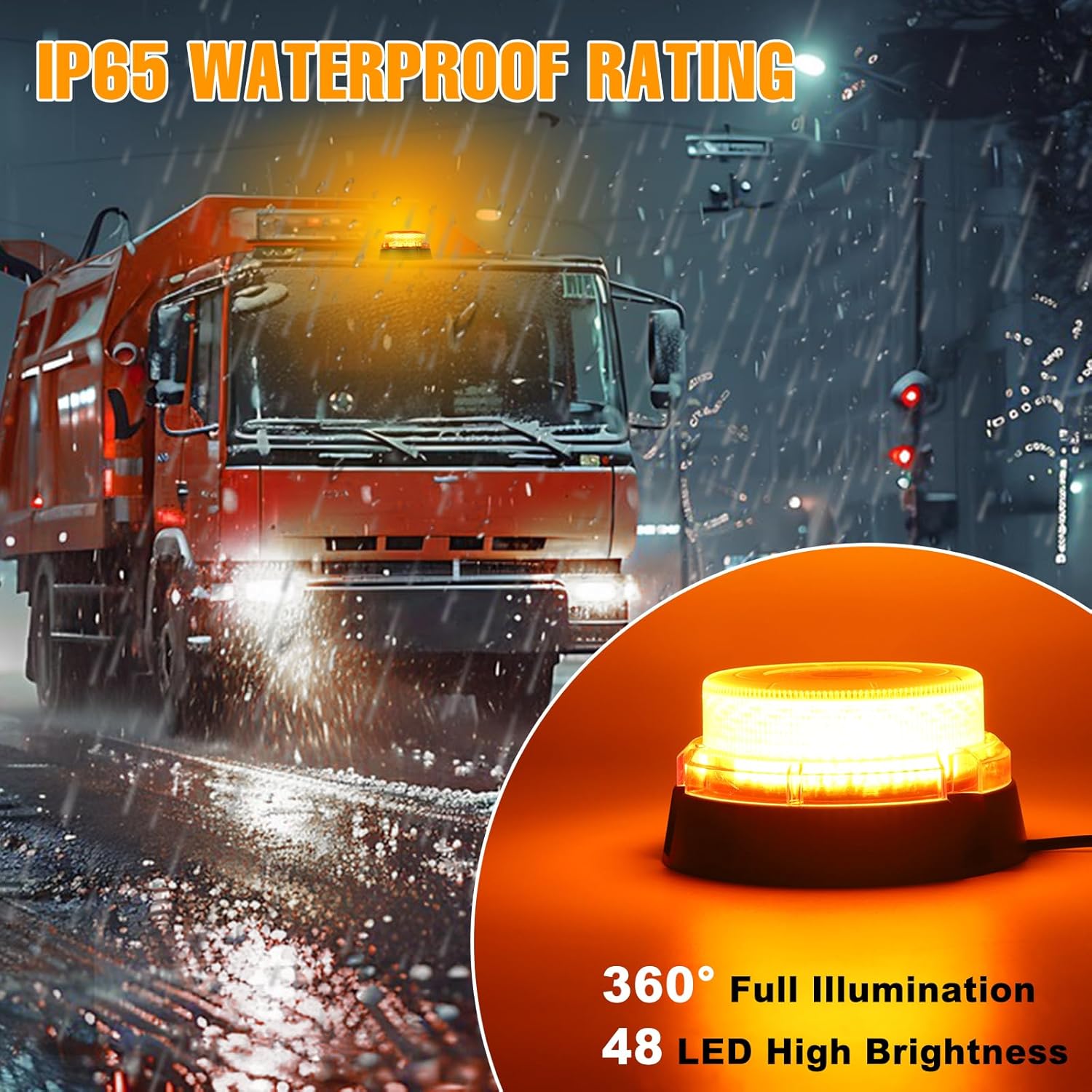 Detalle de I LITTON Amber Beacon Strobe Light 48-LED, 16 modes 🚨