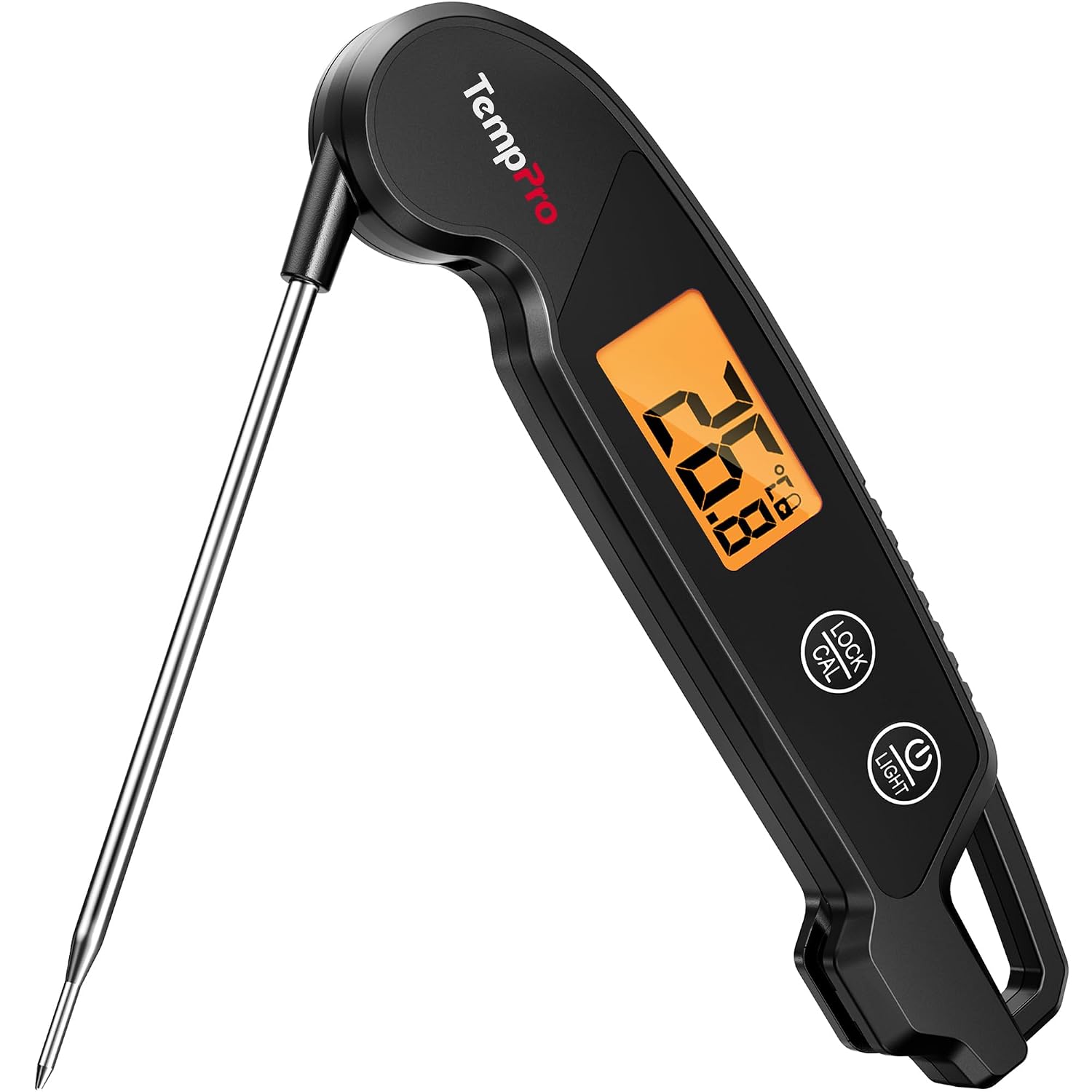 Detalle de ThermoPro TP603B digitales Fleischthermometer für Grill & Küche mit faltbarer Sonde, wasserdicht (IPX6)