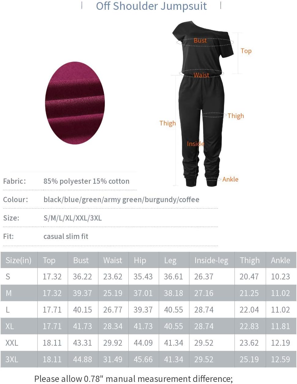 Thumbnail 4 de iChunhua Women Summer Off One Shoulder Jumpsuit with Pockets