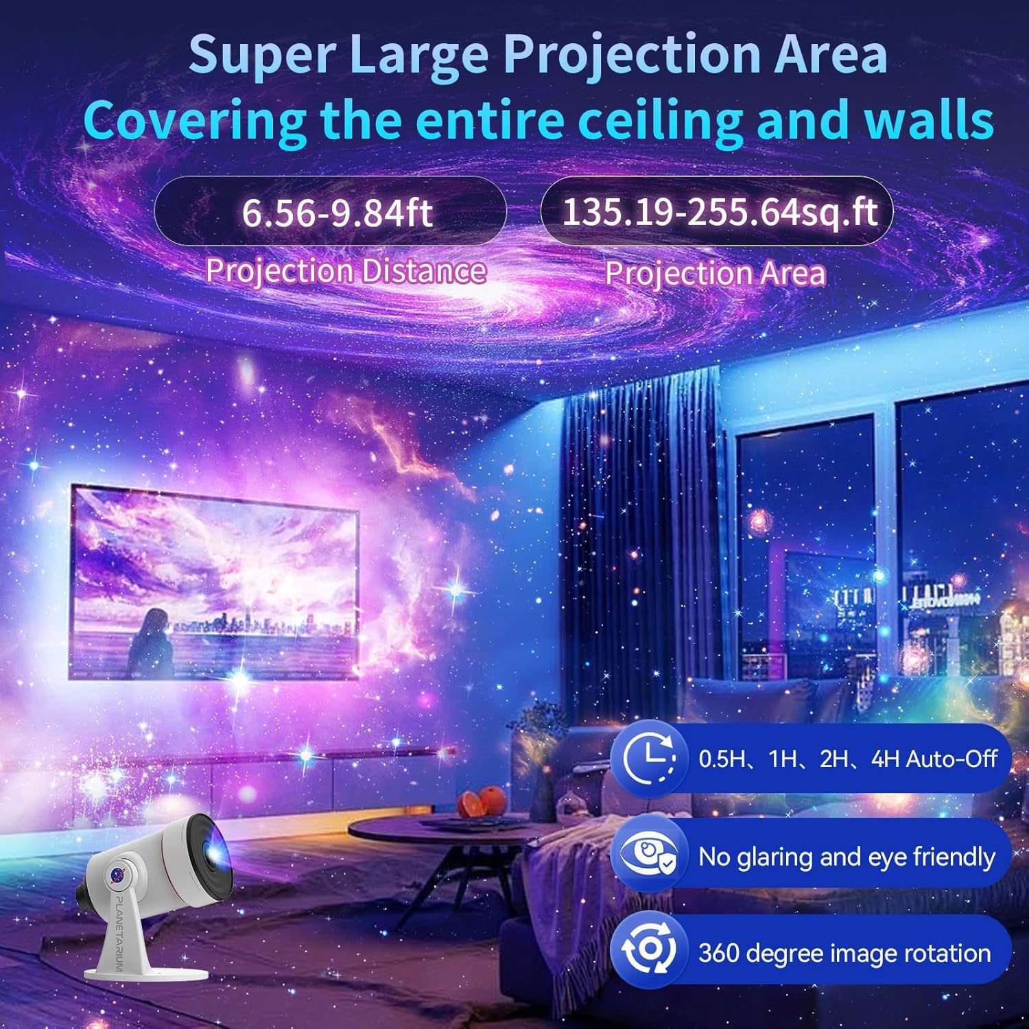 Thumbnail 3 de VanSmaGo 2026 Upgraded Galaxy Projector (10 cosmic scenes, 360° rotation, timer)