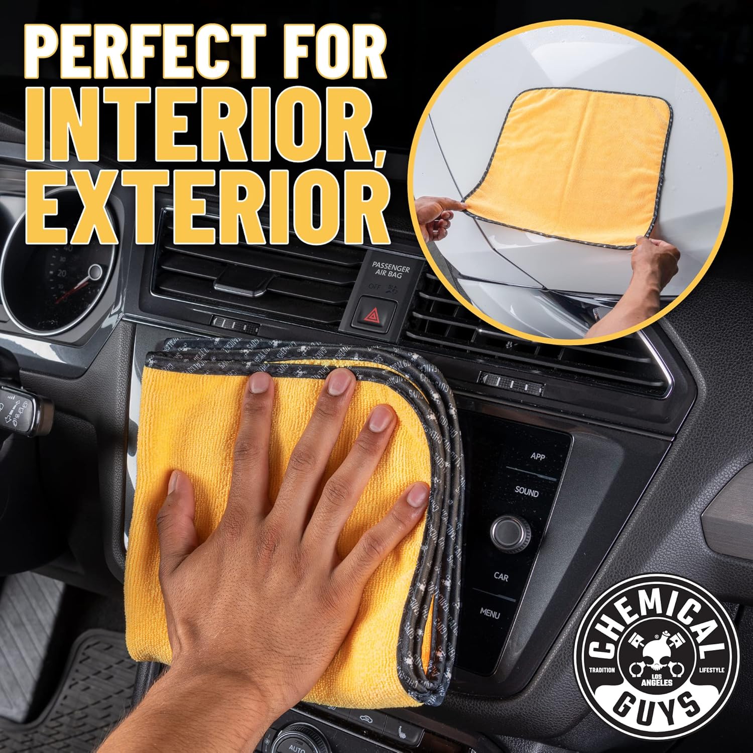 Thumbnail 1 de Chemical Guys Large Microfiber Drying Towel (36 x 25 inches) in Yellow