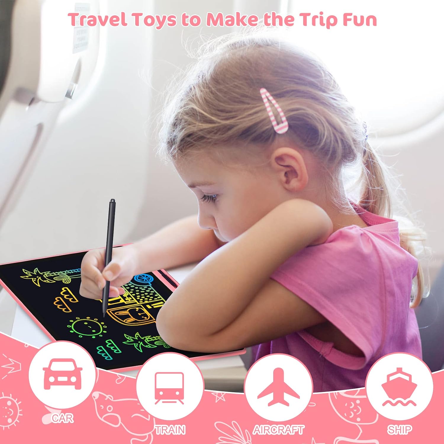 Thumbnail 2 de LCD Writing Tablet 16 Inch Colourful Screen – Doodle Board for Kids (Pink)