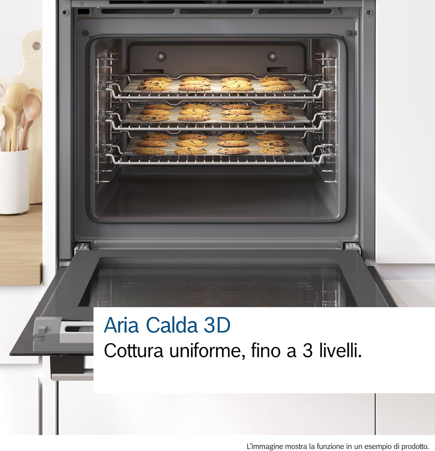 Detalle de Bosch HQA574BB3 Serie 4 Forno con Vapore da Incasso: pulizia pirolitica, 3D HotAir e 10 programmi