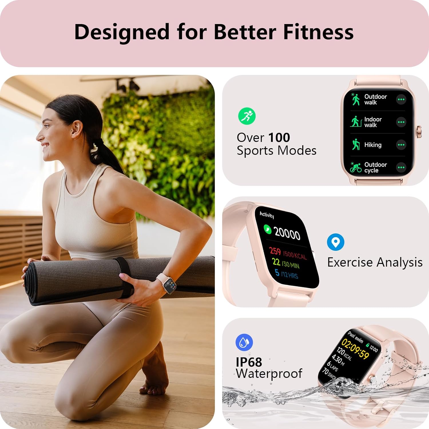 Detalle 2 de Yoever Smartwatch for Women with Alexa Built-in and Bluetooth Calling