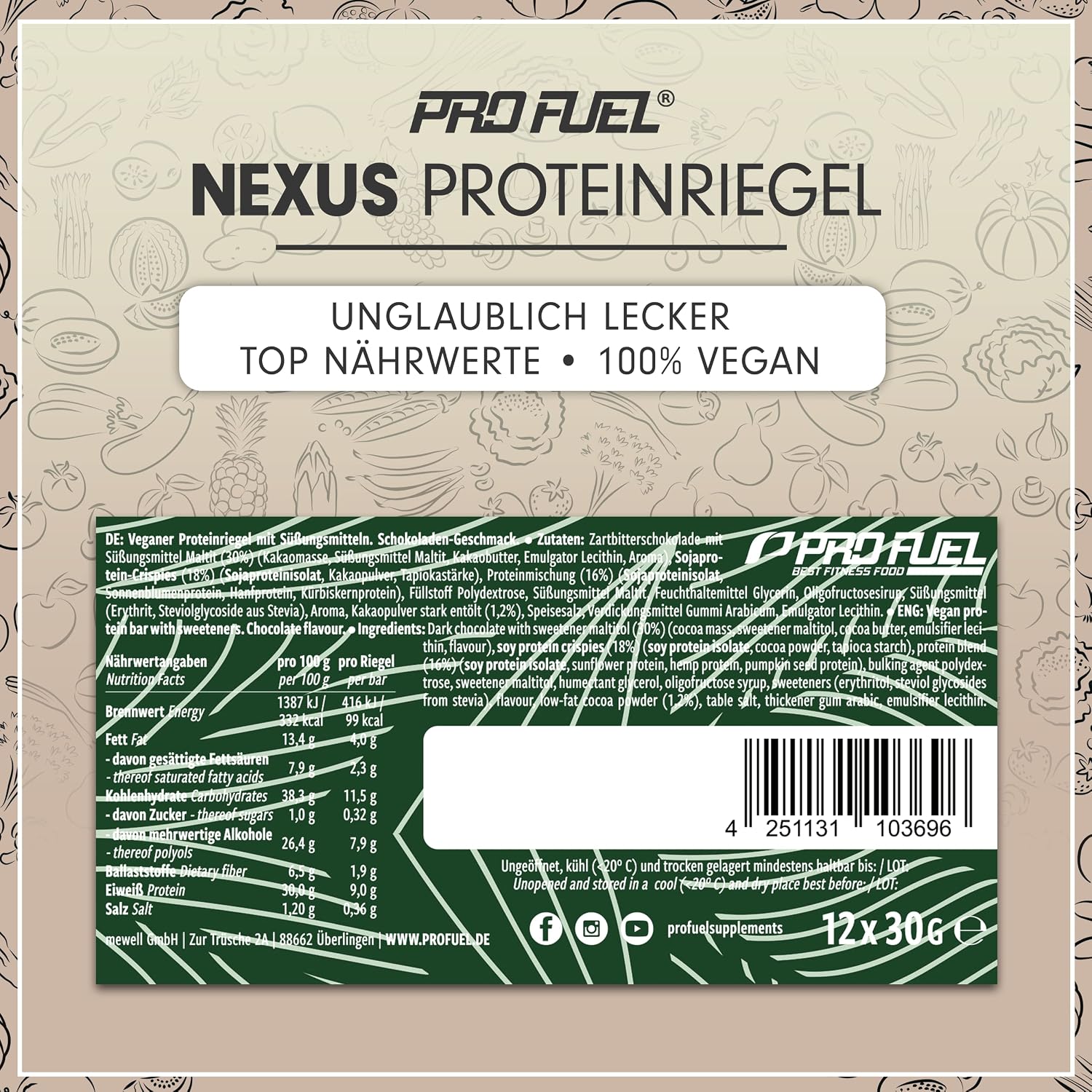 Thumbnail 5 de NEXUS Protein Bar DOUBLE CHOCO CRISPY 12x30g Riegel 🍫