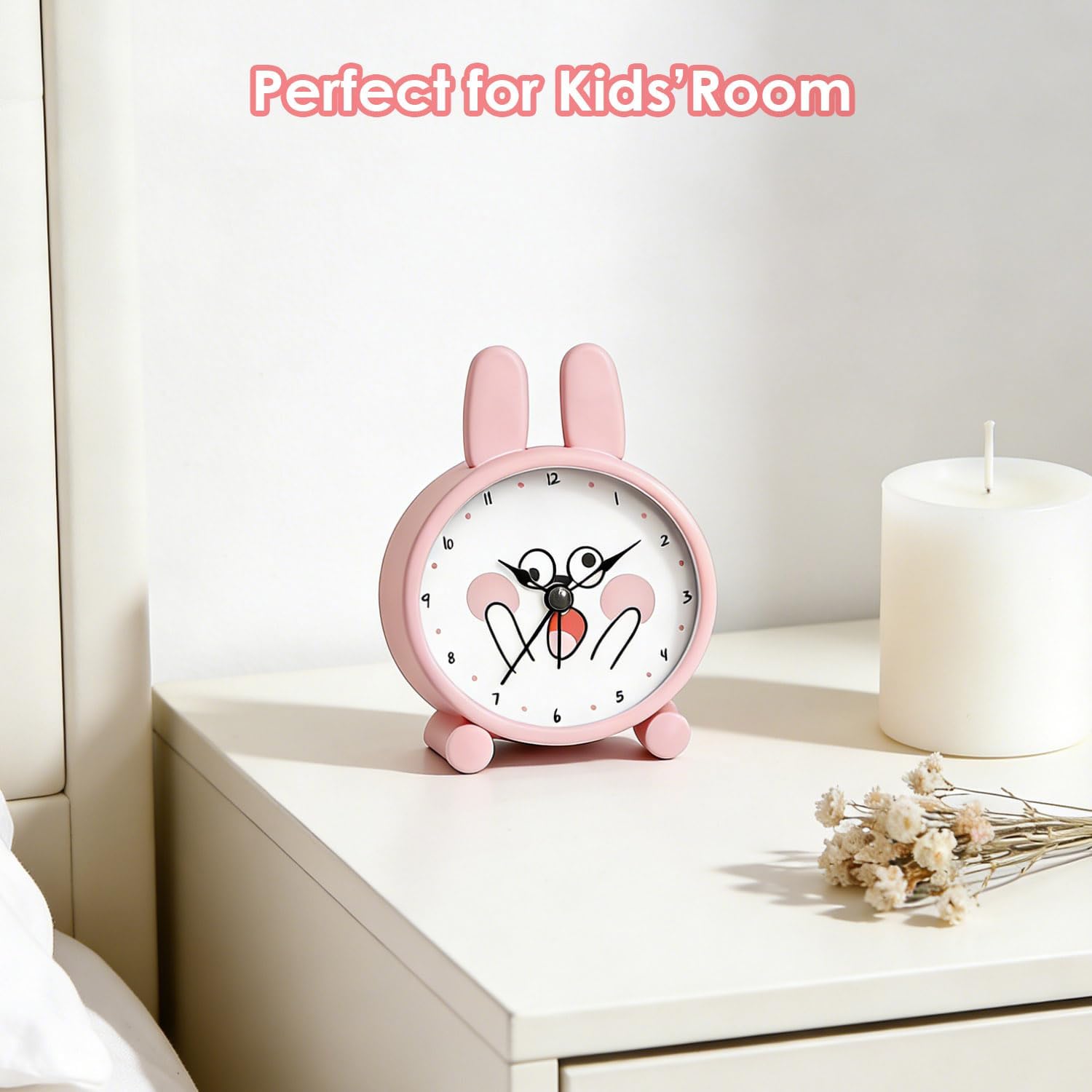 Thumbnail 6 de YsyYey Kids Alarm Clock: Silent, Rabbit-Shaped Analogue Clock for Beginners