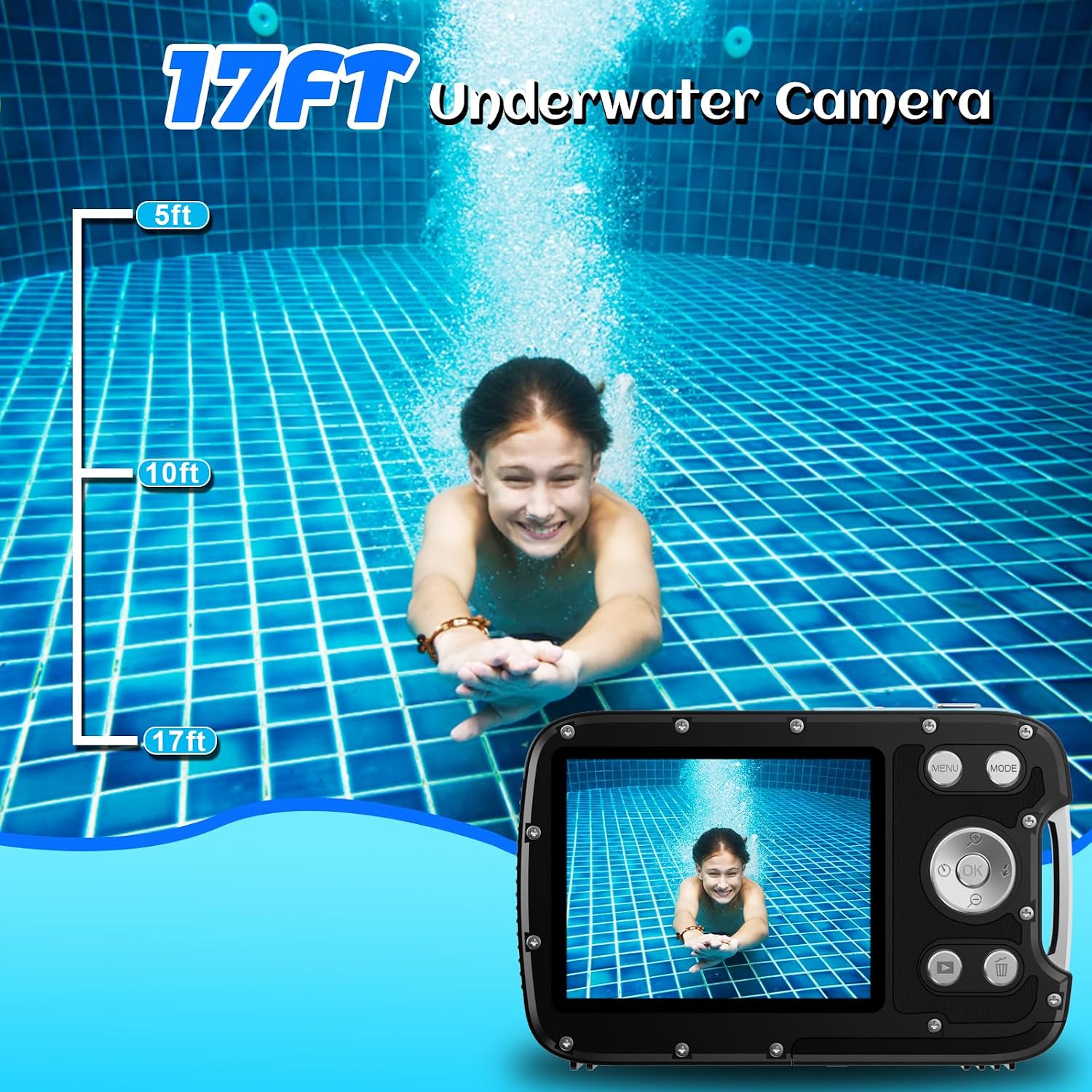 Thumbnail 2 de Underwater Camera 4K 48MP 17FT Waterproof Camera