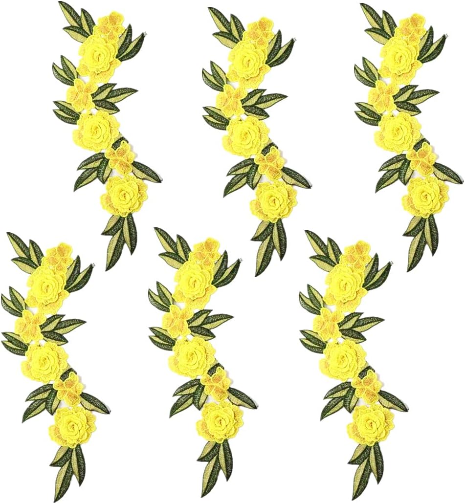 Detalle de Embroidered Flower Appliqué Patches 15-Inch