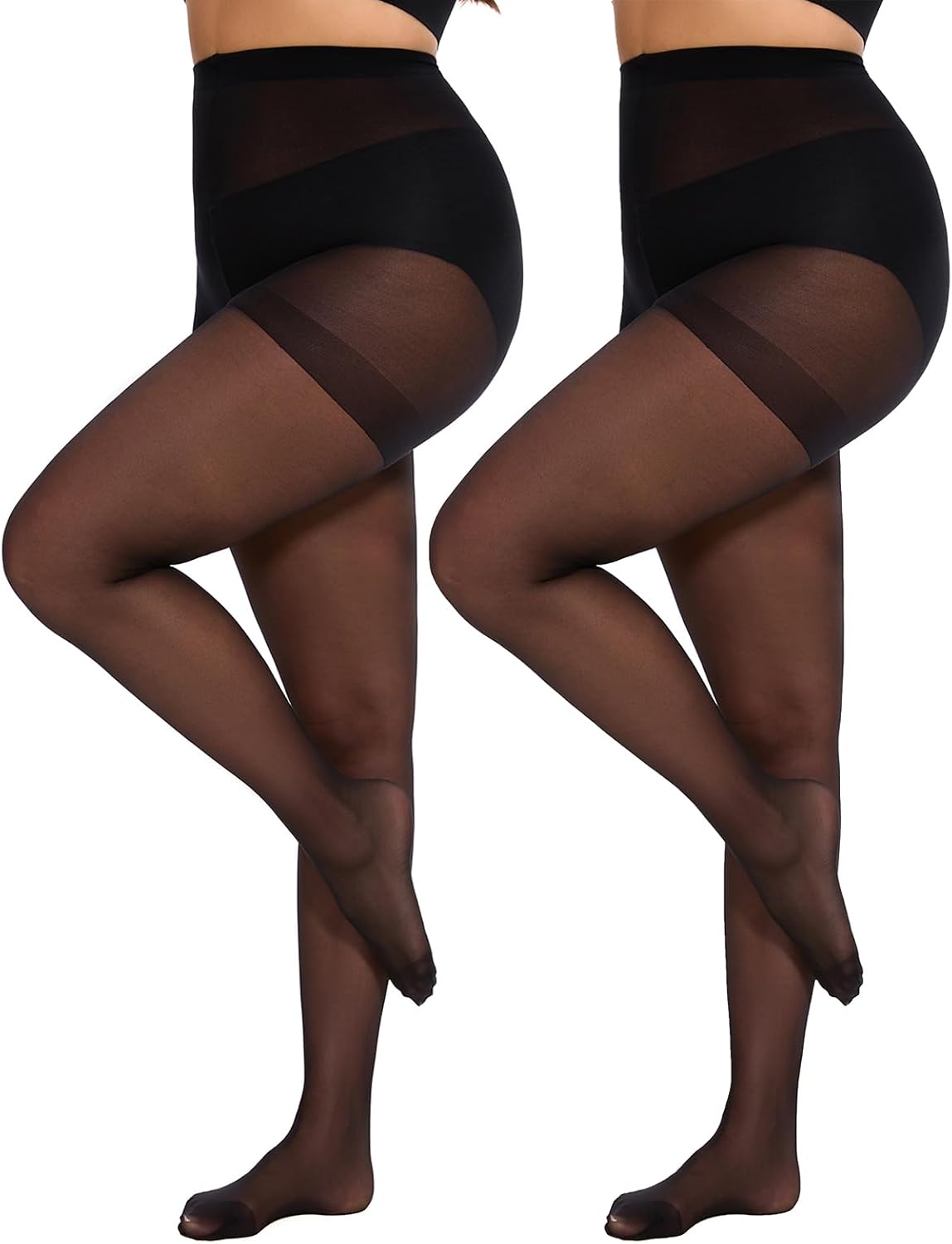 Detalle de Citystl Plus Size 20D Sheer Control Tights