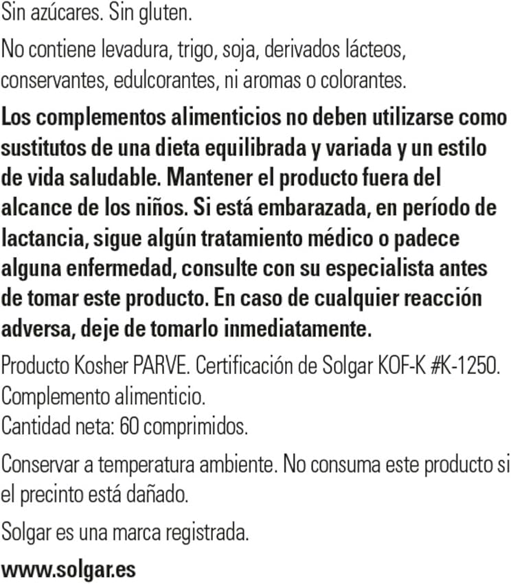 Thumbnail 1 de Solgar L-Glutamina 1000 Mg 💊 60 Comprimidos