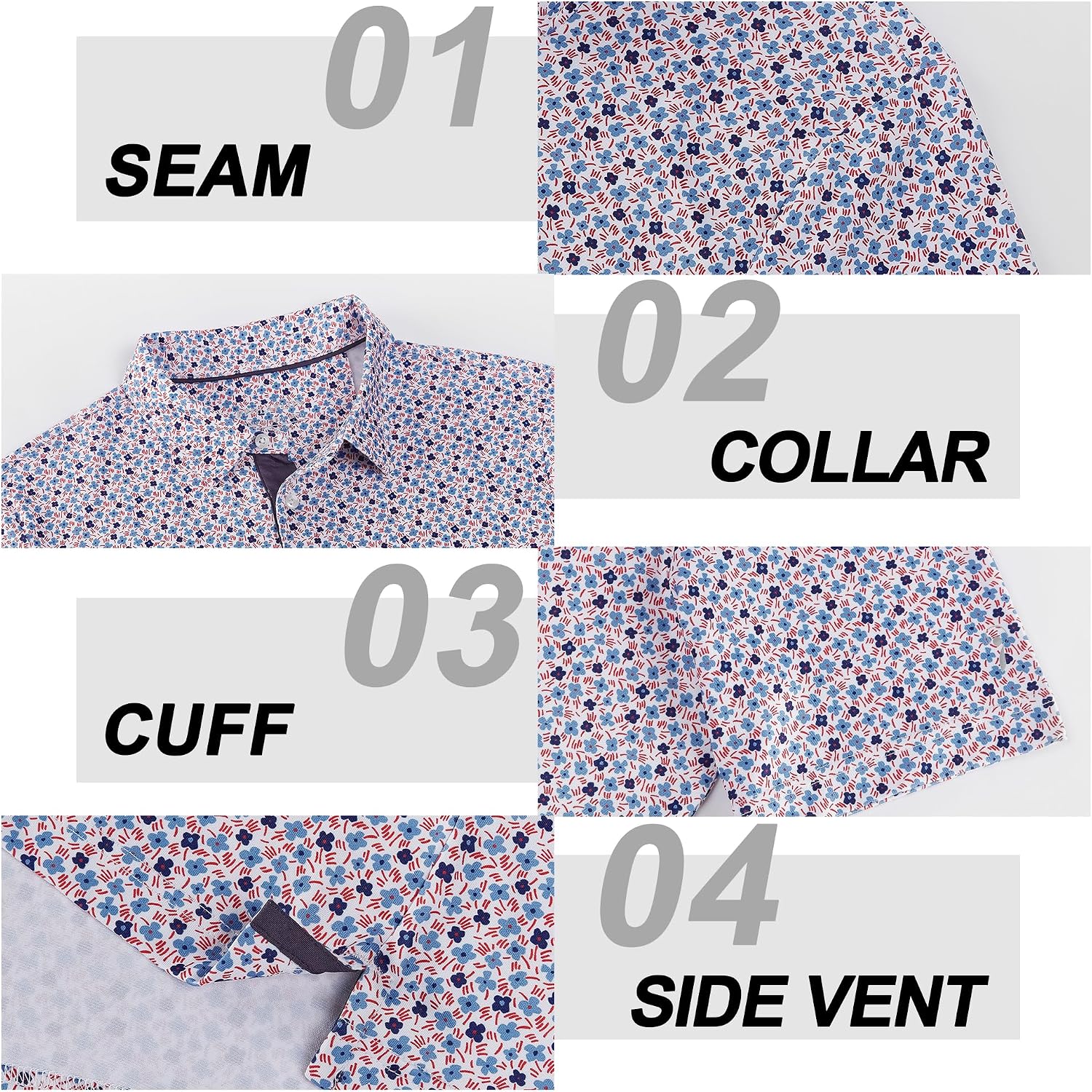 Detalle de Men's Golf Polo Shirt in Polyester Spandex