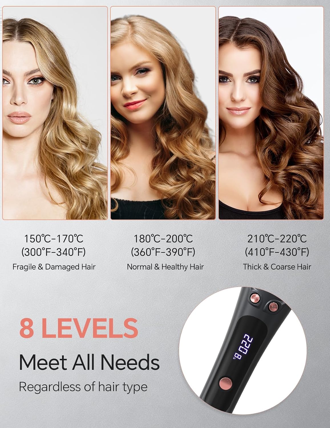 Detalle de LANDOT Automatic Rotating Hair Curler 8‑setting 🎀