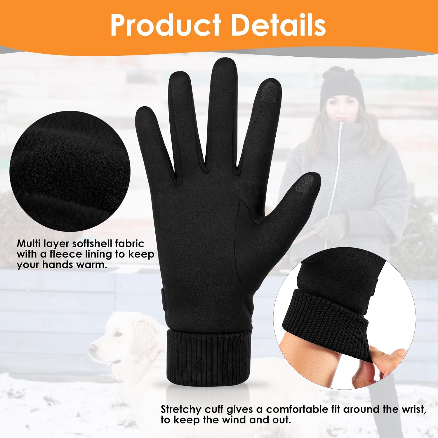 Thumbnail 3 de PPAOEH Cold Weather Touchscreen Gloves