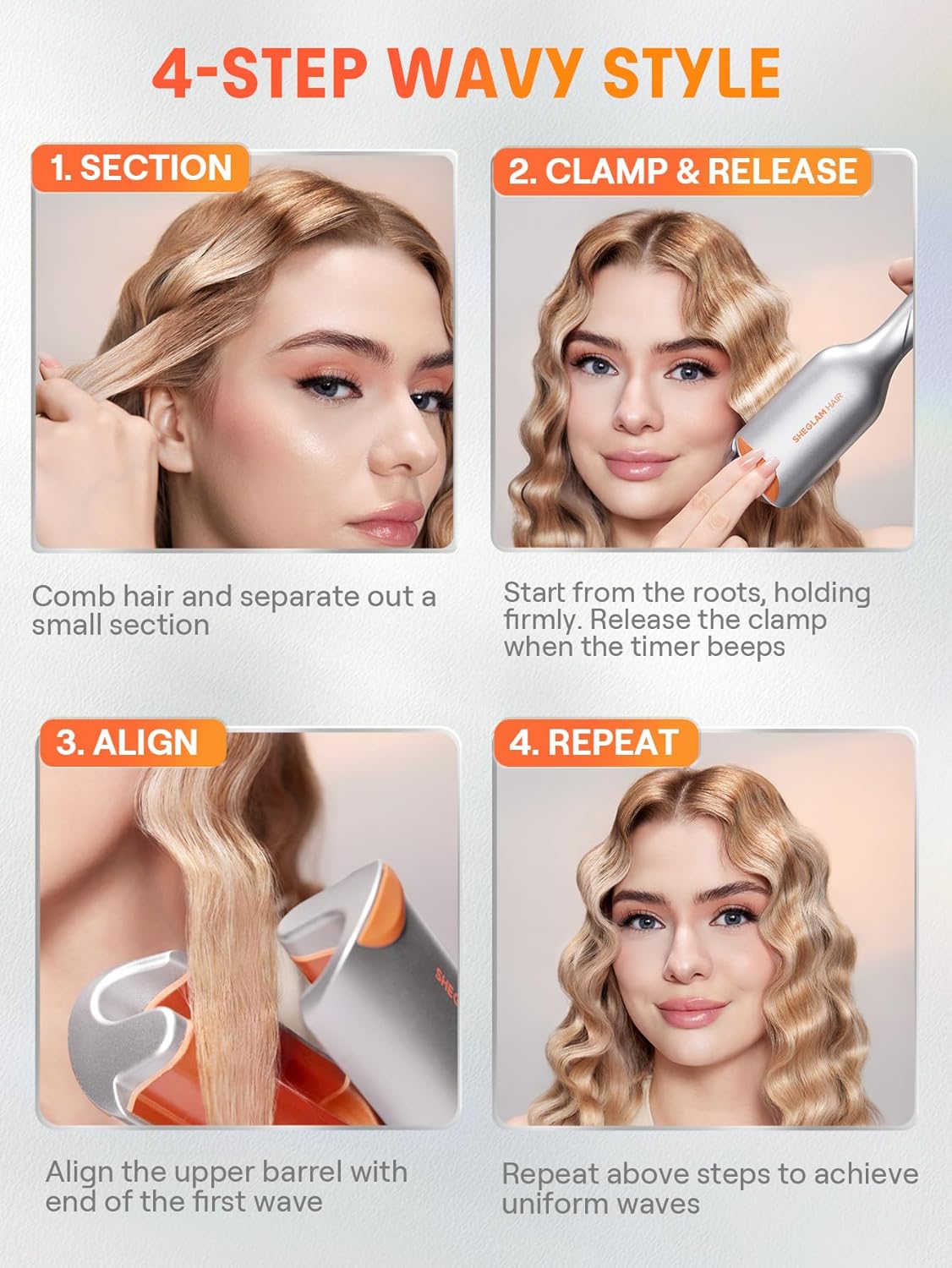 Detalle 2 de SHEGLAM Beach Babe Wave Iron 25mm — curling rod
