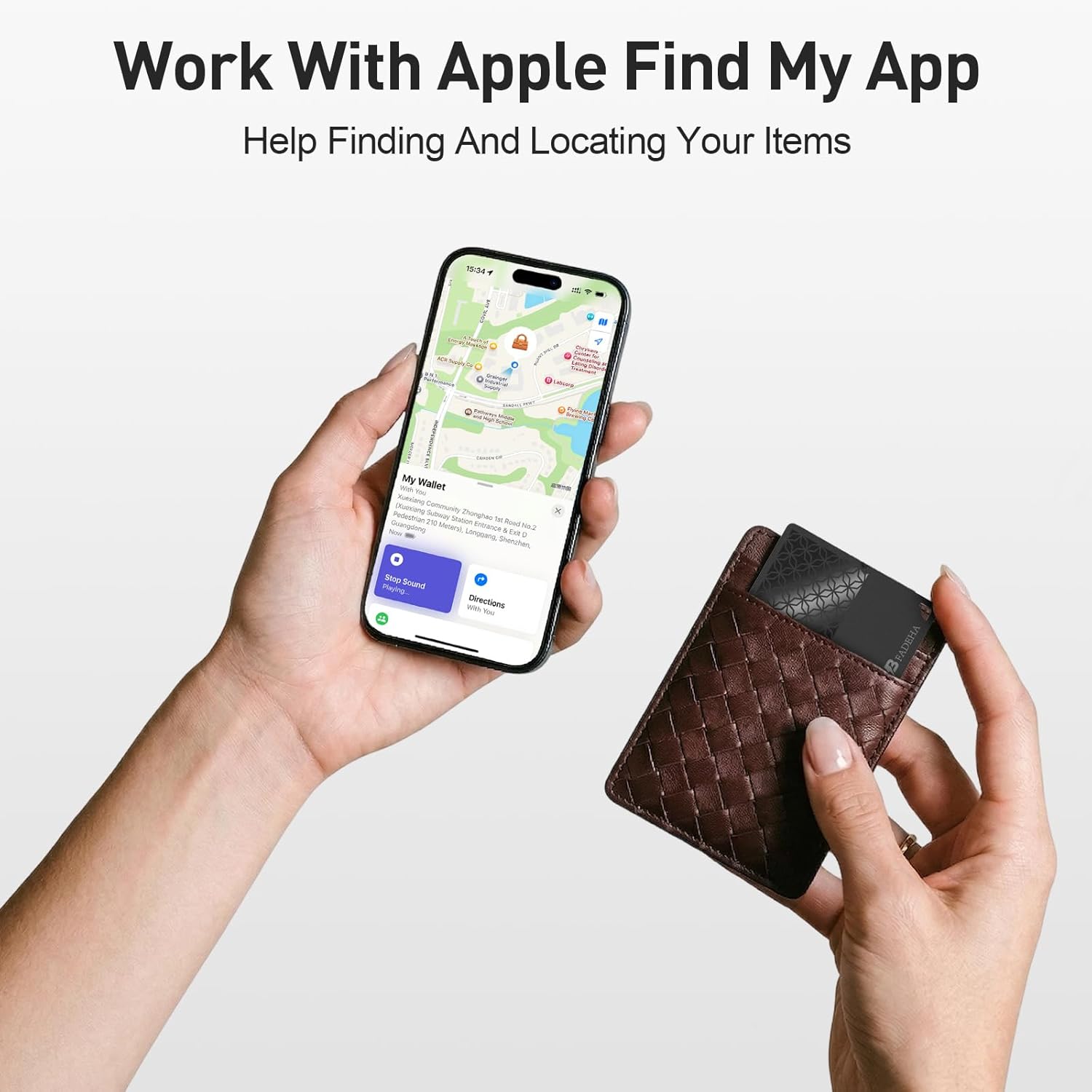 Thumbnail 4 de BFADEHA [Apple MFi Certified] AirTag Card Wallet Tracker – ultra-thin Find My tracker (iOS only)