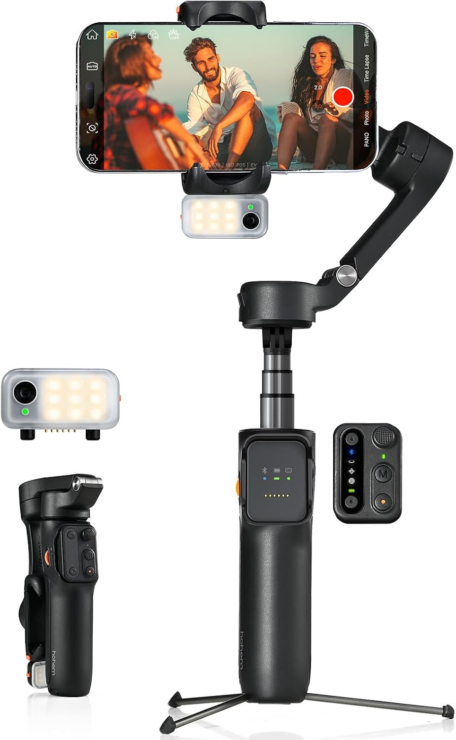 Hohem iSteady V3 : stabilisateur smartphone 3 axes avec tracker AI magnétique et trépied intégré