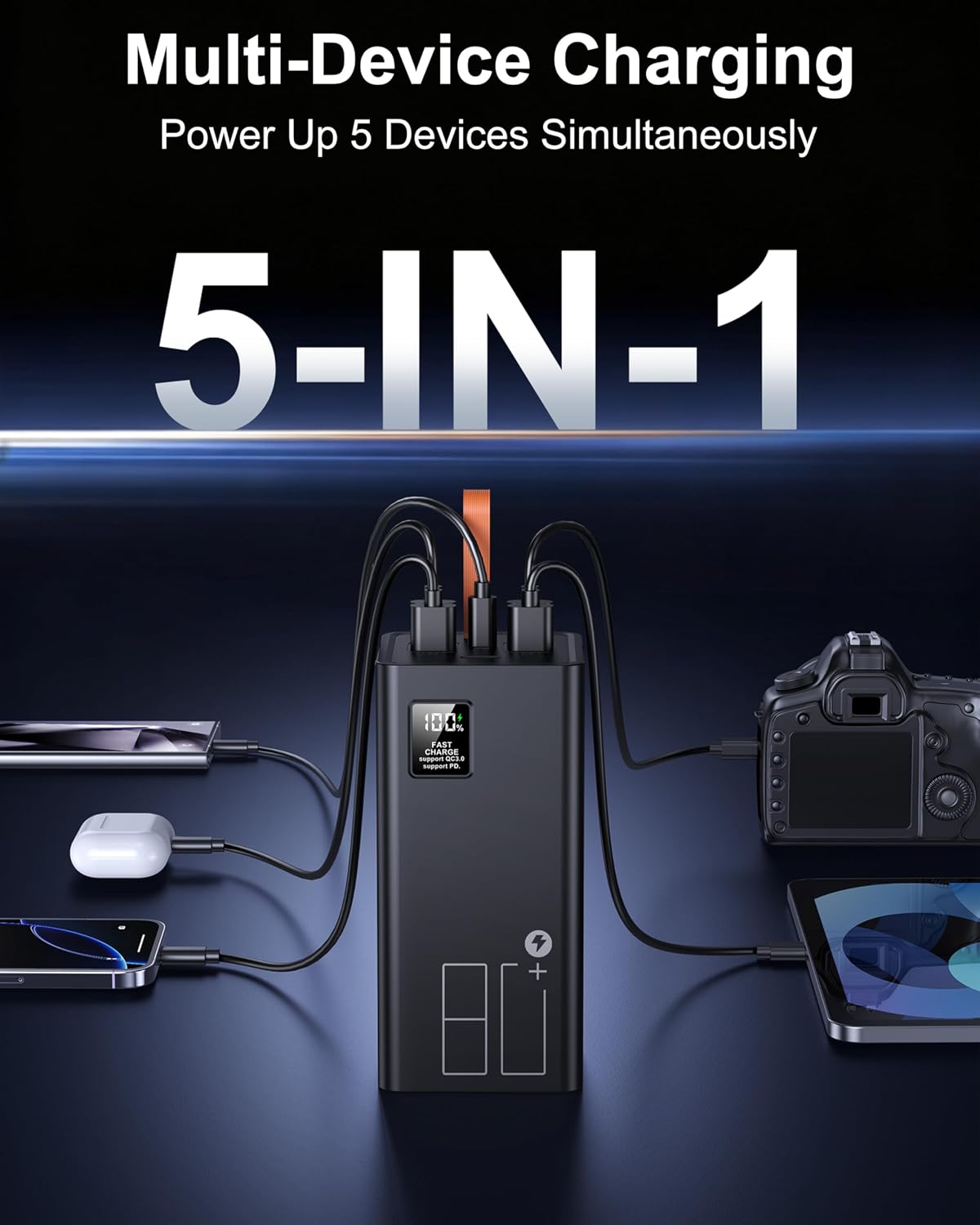 Thumbnail 2 de 80000mAh Power Bank with 30W Fast Charging — Large Capacity USB-C Battery Pack