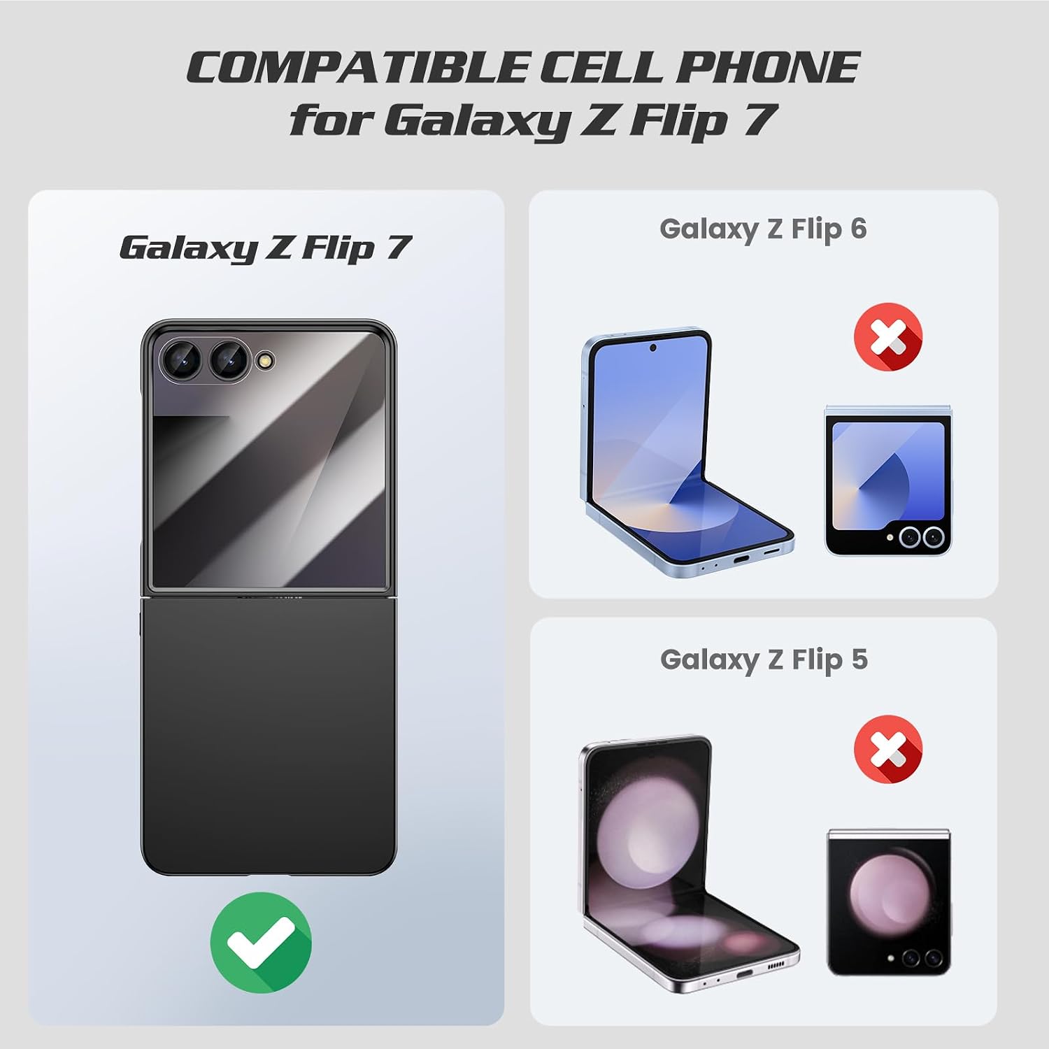 Thumbnail 1 de Doeshine Ultra Slim Case for Samsung Galaxy Z Flip 7 with Built-in Screen Protector