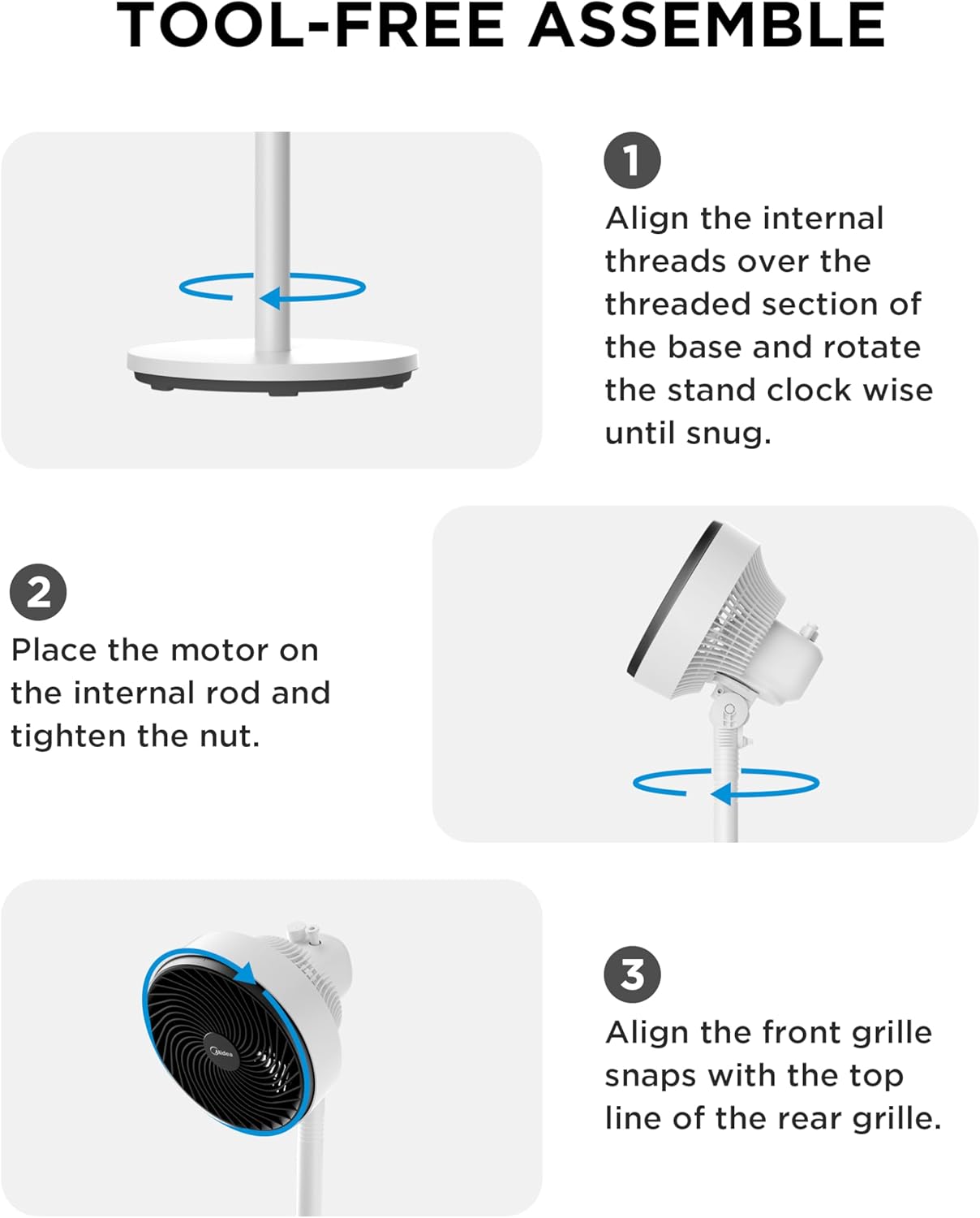 Detalle 2 de Midea Standing Fan – Powerful Pedestal Fan with Intelligent Cooling