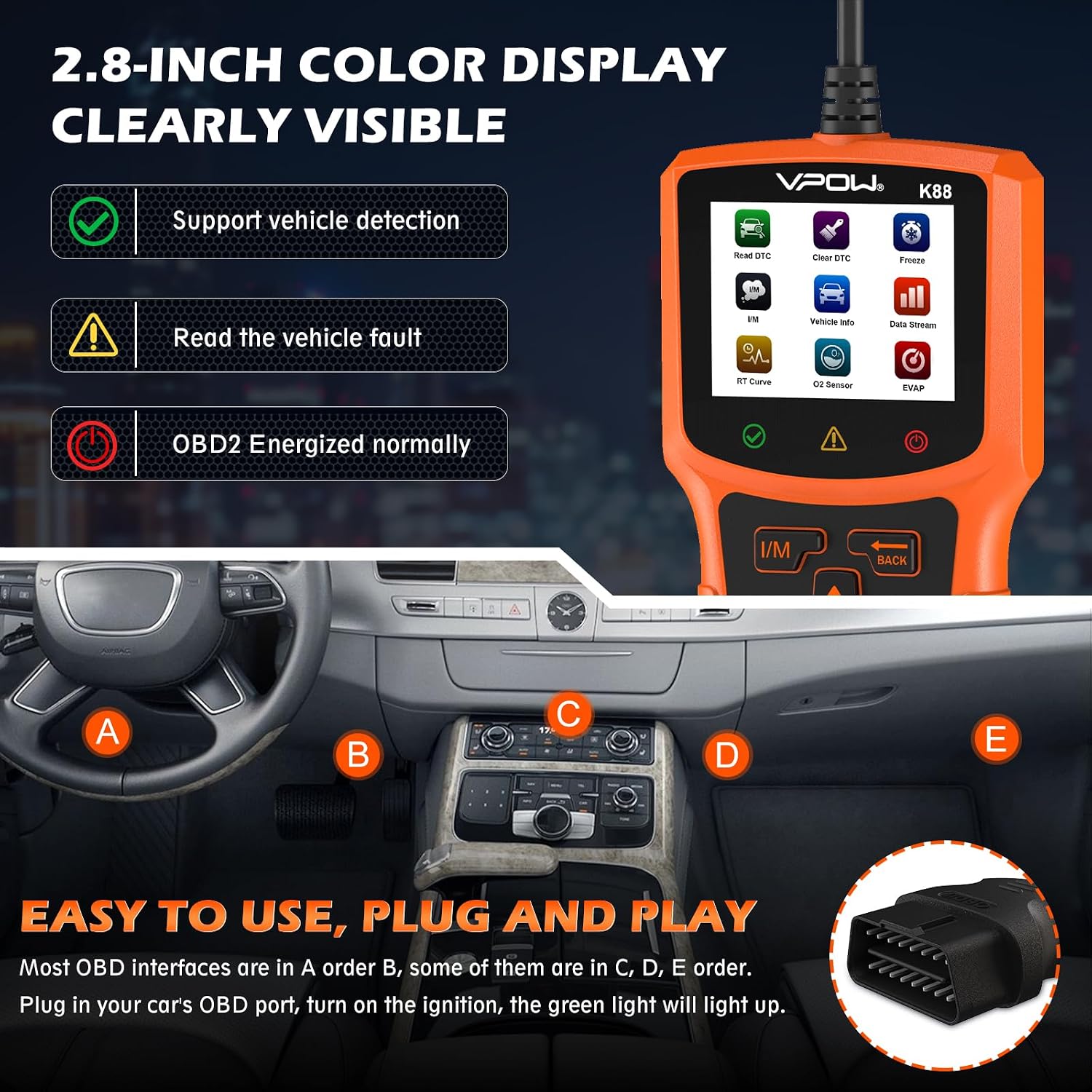 Thumbnail 2 de OBD2 Code Reader Live Data Scanner for Cars