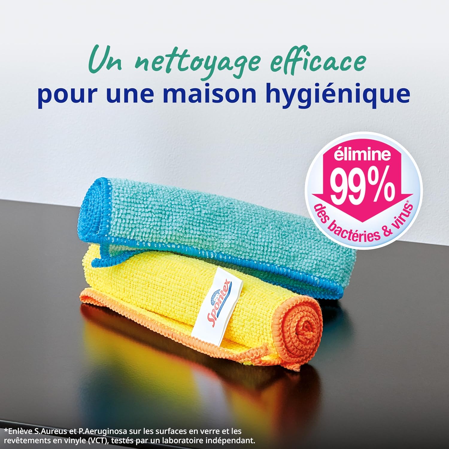 Thumbnail 3 de Chiffons de nettoyage microfibre Spontex – 16 unités 30 x 30 cm