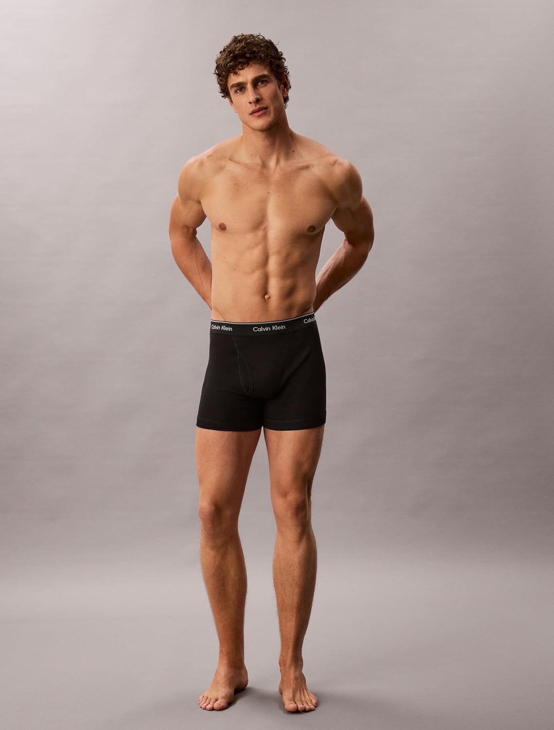 Detalle de Calvin Klein Cotton Classics 7-Pack Boxer Briefs (7 Black, Medium)