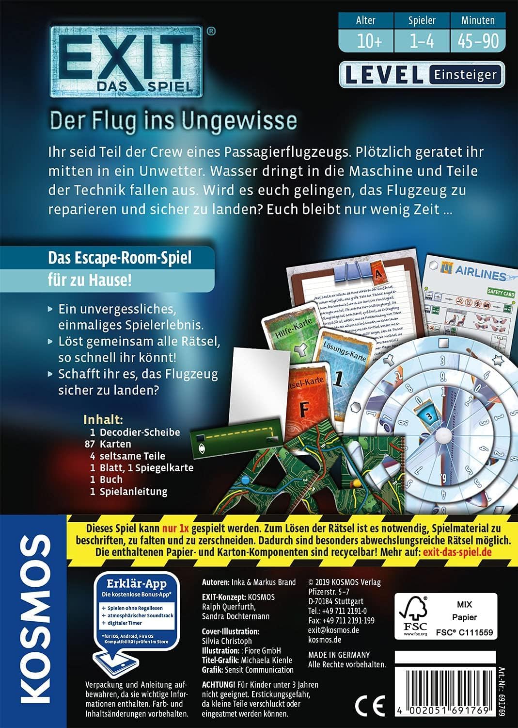 Detalle de KOSMOS EXIT – Das Spiel: Der Flug ins Ungewisse (Einsteiger) – Escape Room für 1–4 Spieler ab 10 Jahren