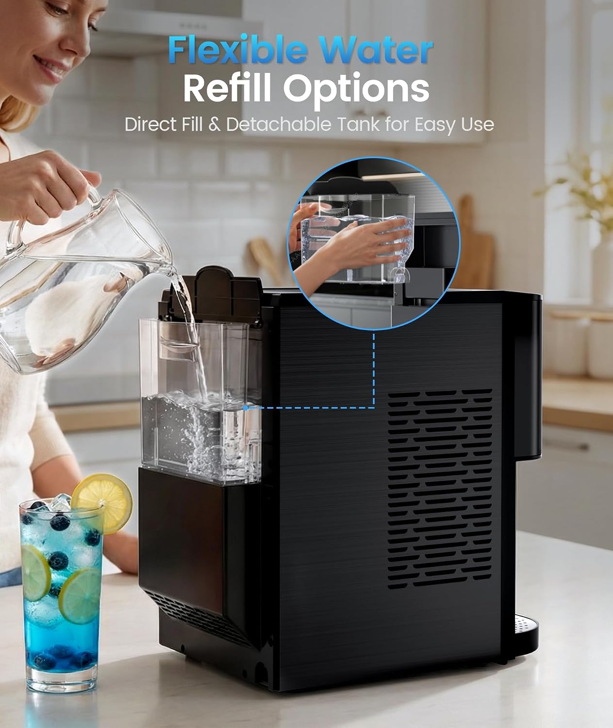 Detalle 2 de Antarctic Star HZB-20DN Nugget Ice Maker, 44 lb Daily Output, 2.4L Tank