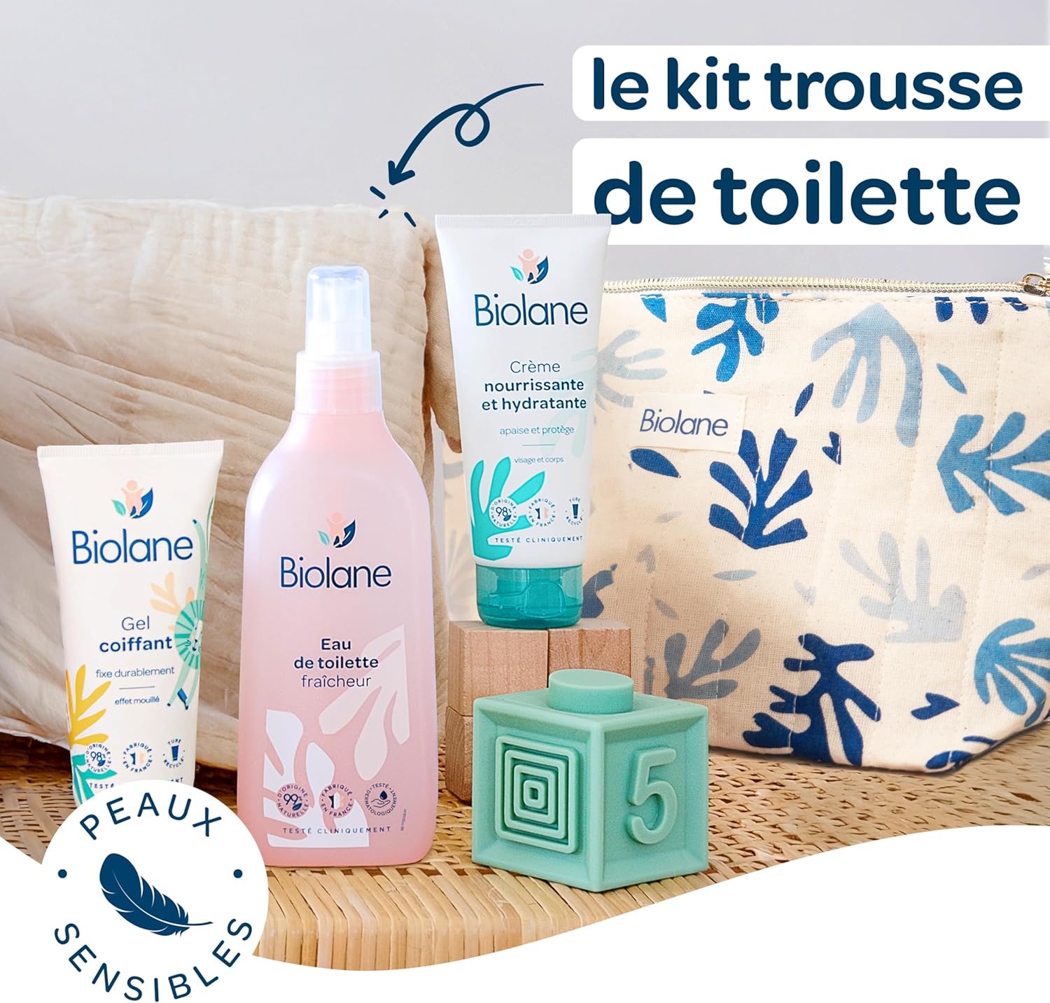 Thumbnail 1 de BIOLANE Trousse de toilette pour bébé – Eau de toilette, Crème hydratante et Gel coiffant
