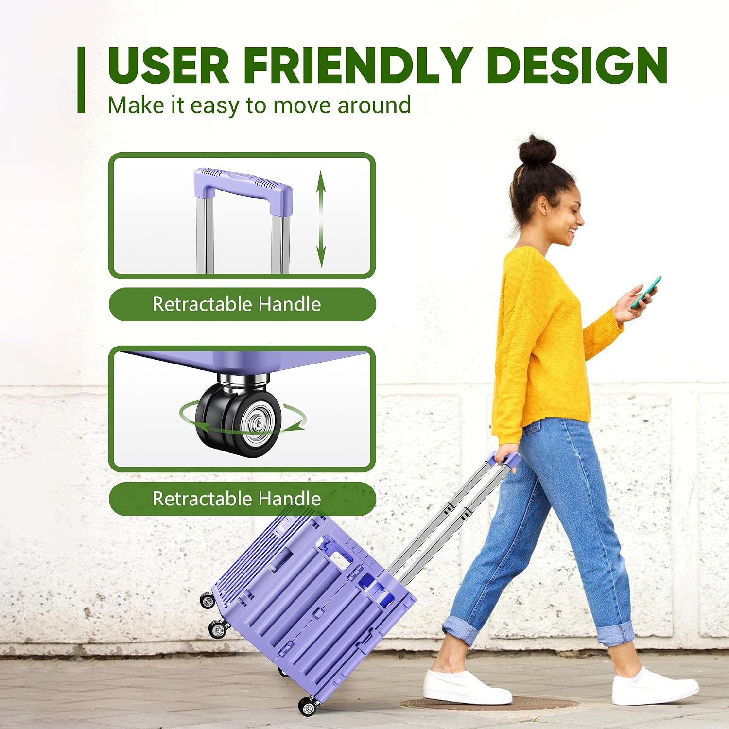 Detalle de Dkenicor Folding Utility Cart 65L
