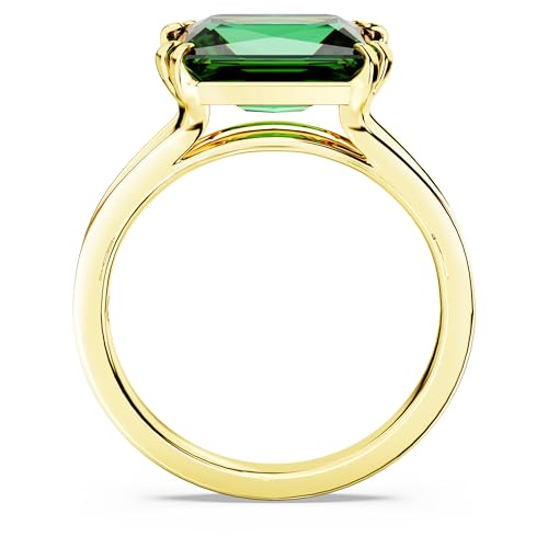 Thumbnail 3 de Swarovski Anillo Matrix rectangular verde, baño oro 💍
