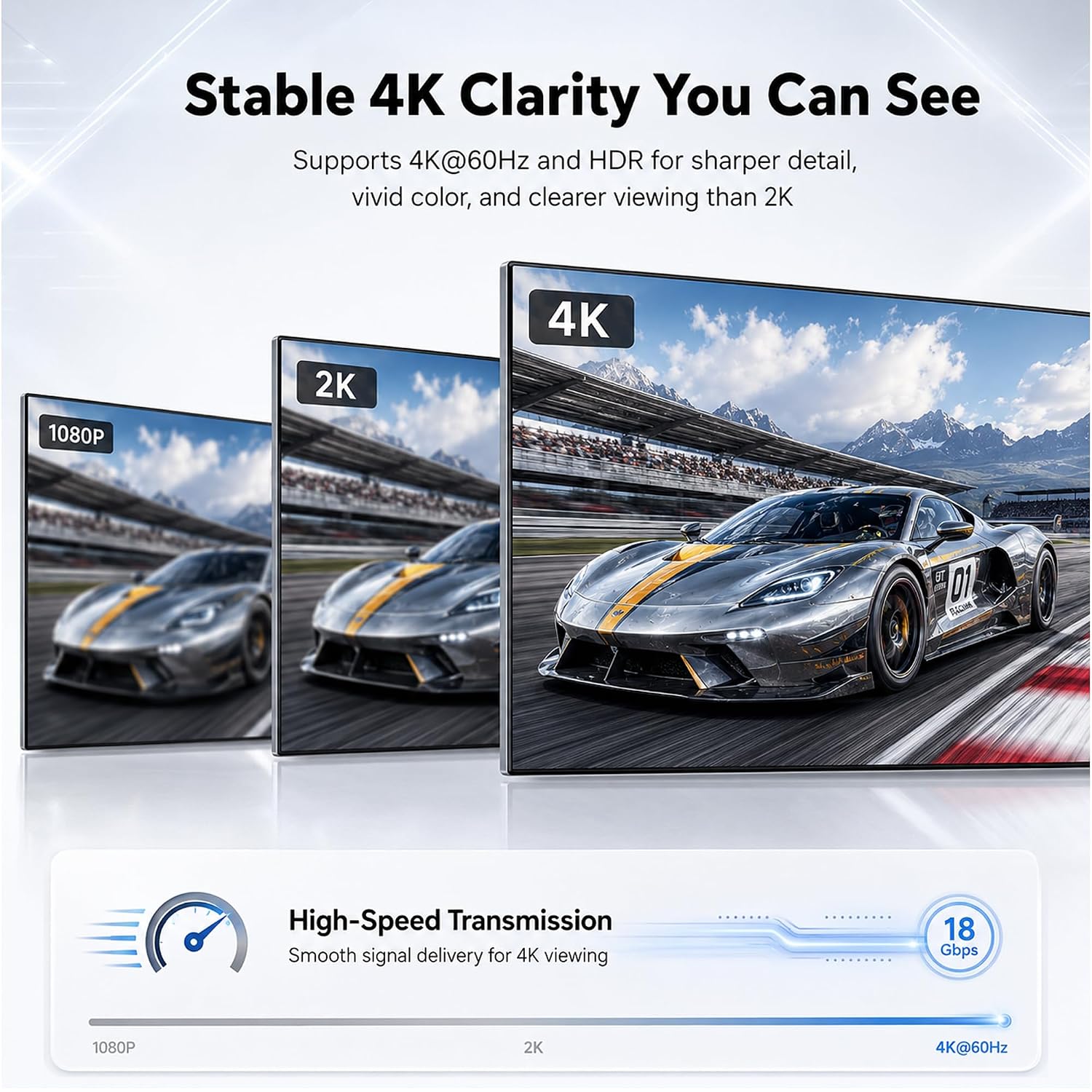 Detalle de Diyanisly 35FT 4K HDMI Cable (High Speed 2.0) — Long-Reach, Braided, 4K@60Hz with ARC/Ethernet