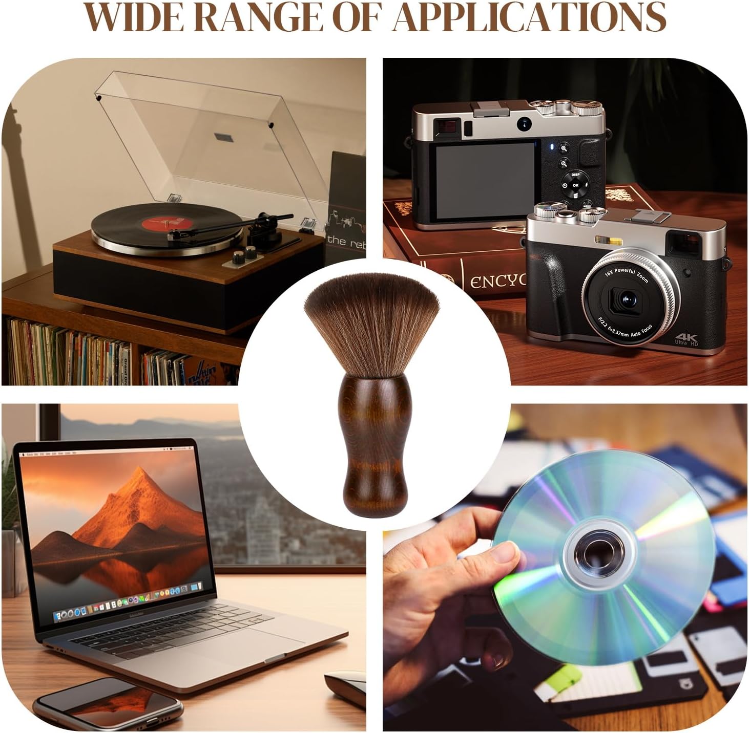 Thumbnail 6 de XQ XIAO QIAO Vinyl Record Cleaning Brush – Anti-Static Dust Cleaner with Camphor Wood Handle