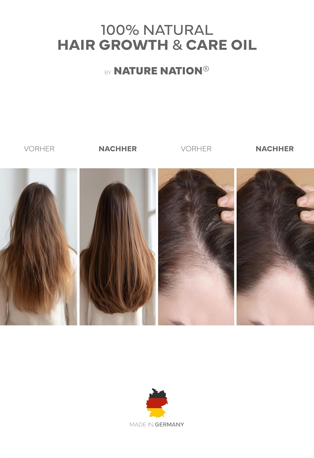 Detalle 2 de BIO Haaröl – Pflegeöl für Haar & Kopfhaut mit Argan, Rizinus & Mandelöl (Rosmarin, Vitamin E) – vegan, silikonfrei
