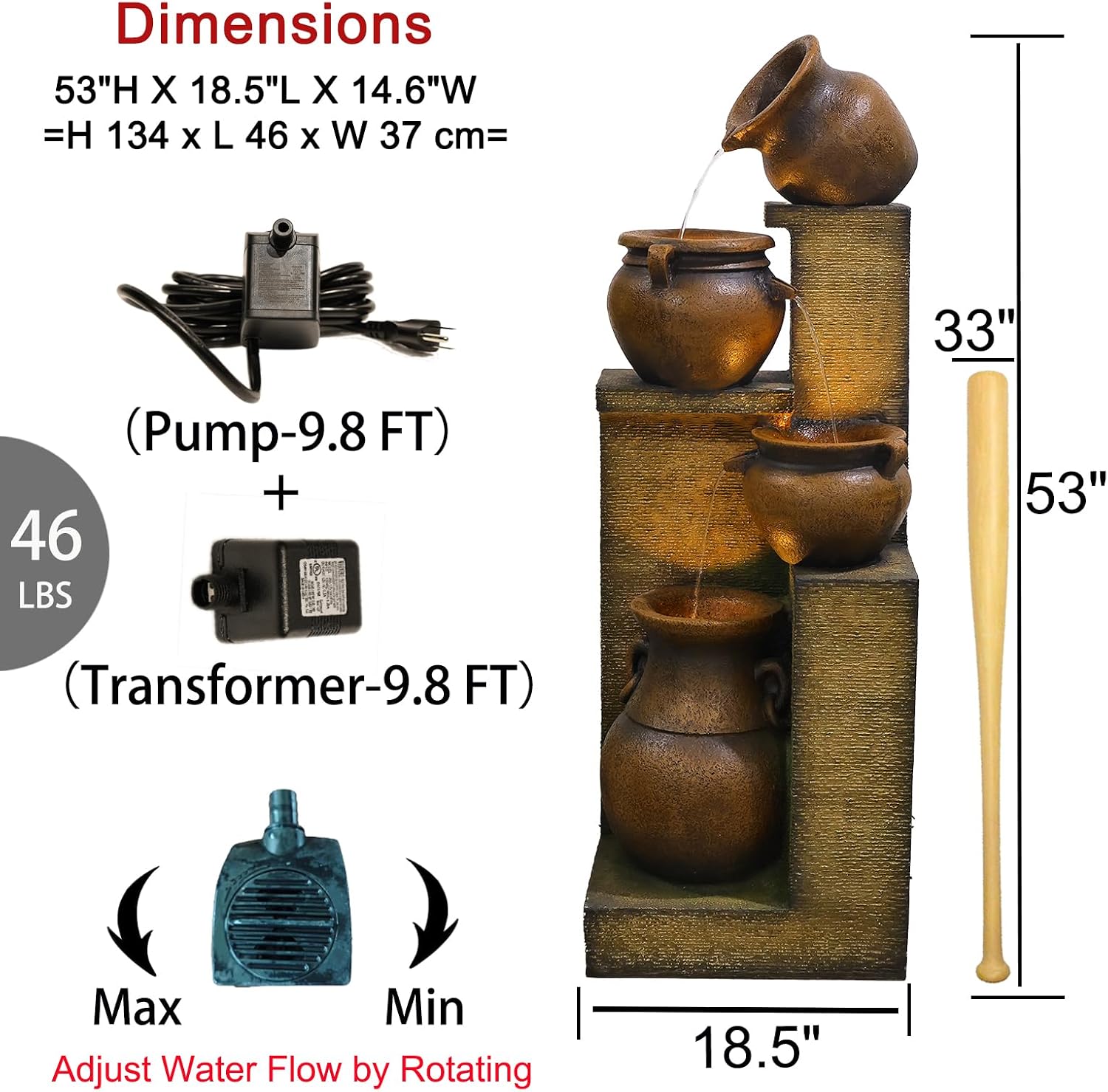 Detalle 2 de Bumilgar Garden Fountain 53-Inch