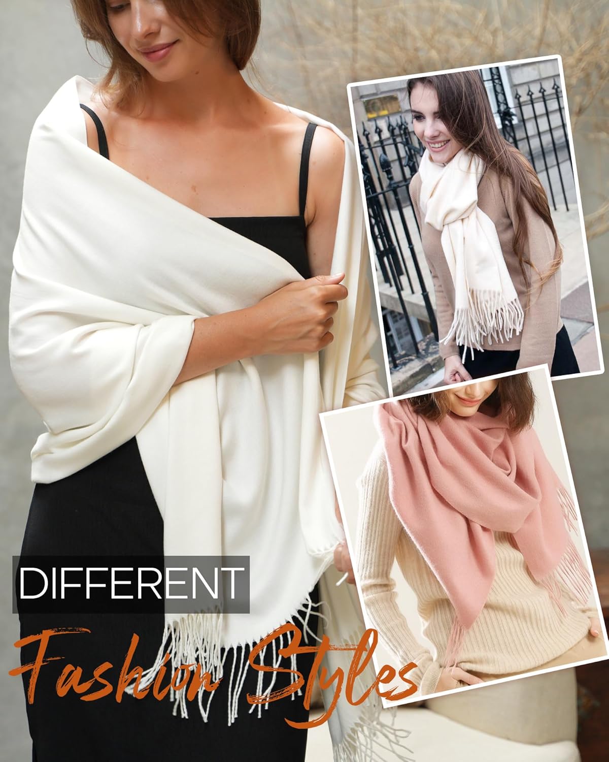 Thumbnail 4 de FURTALK Butter-Soft Pashmina Shawl Wrap for Women