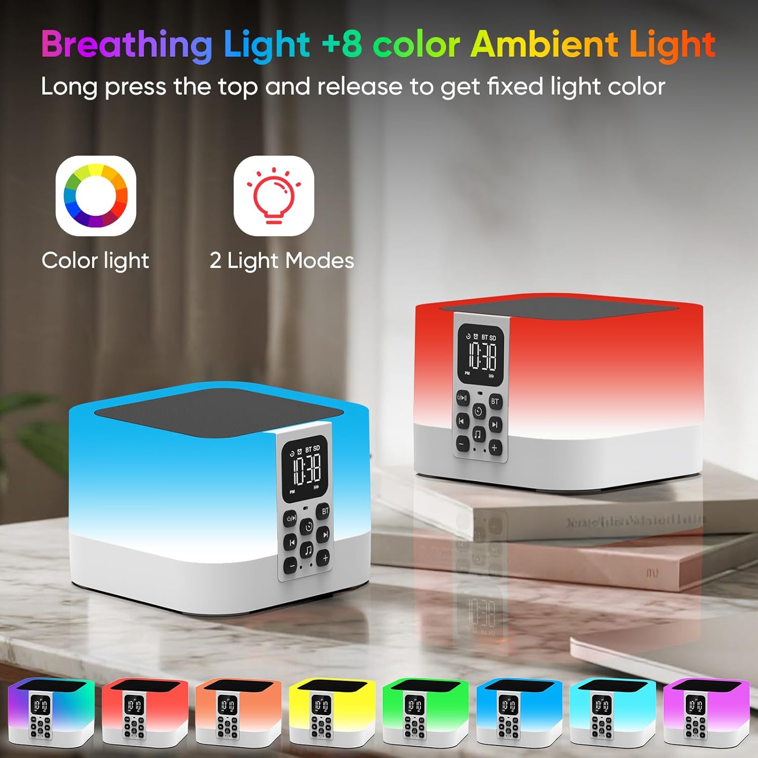 Thumbnail 2 de AUYLE Bluetooth-Lautsprecher mit Nachttischlampe