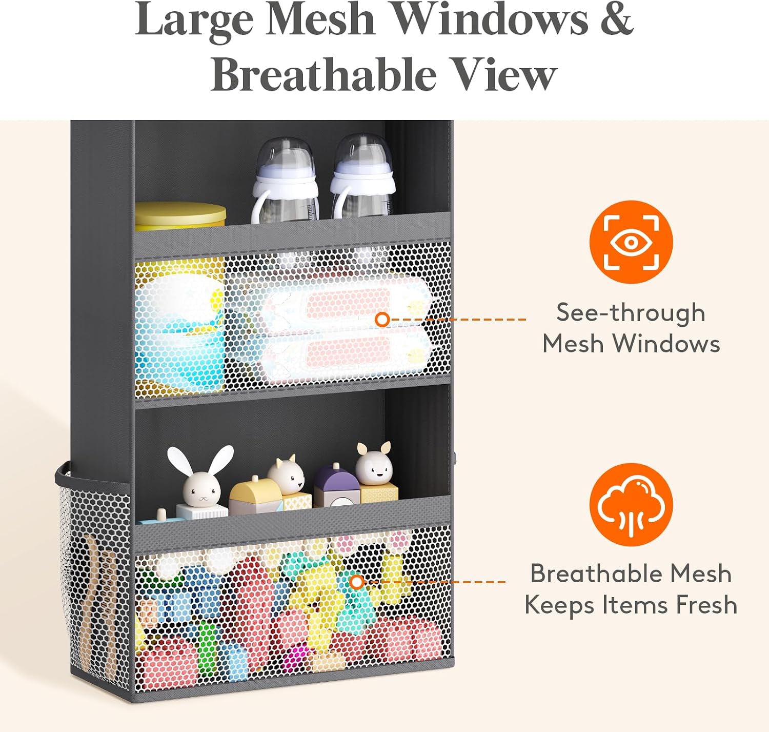 Thumbnail 3 de Lifewit 25122 4-Tier Over-the-Door Organizer with Mesh Side Pockets