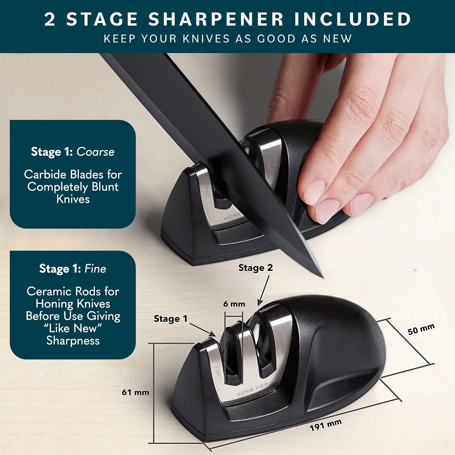 Detalle 2 de Home Hero kitchen knife set, 7-piece