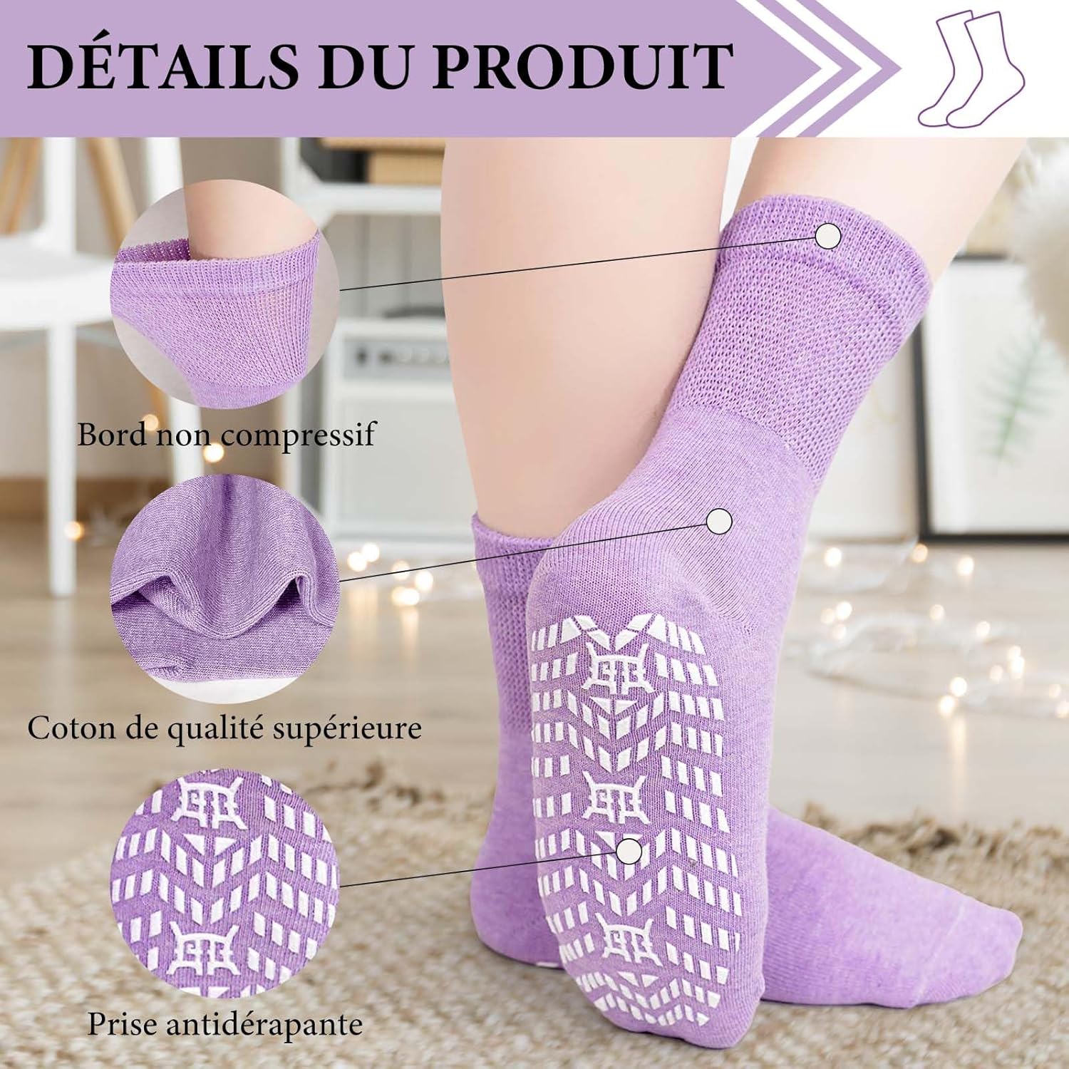 Thumbnail 3 de ZAKASA Chaussettes Antidérapantes Femme