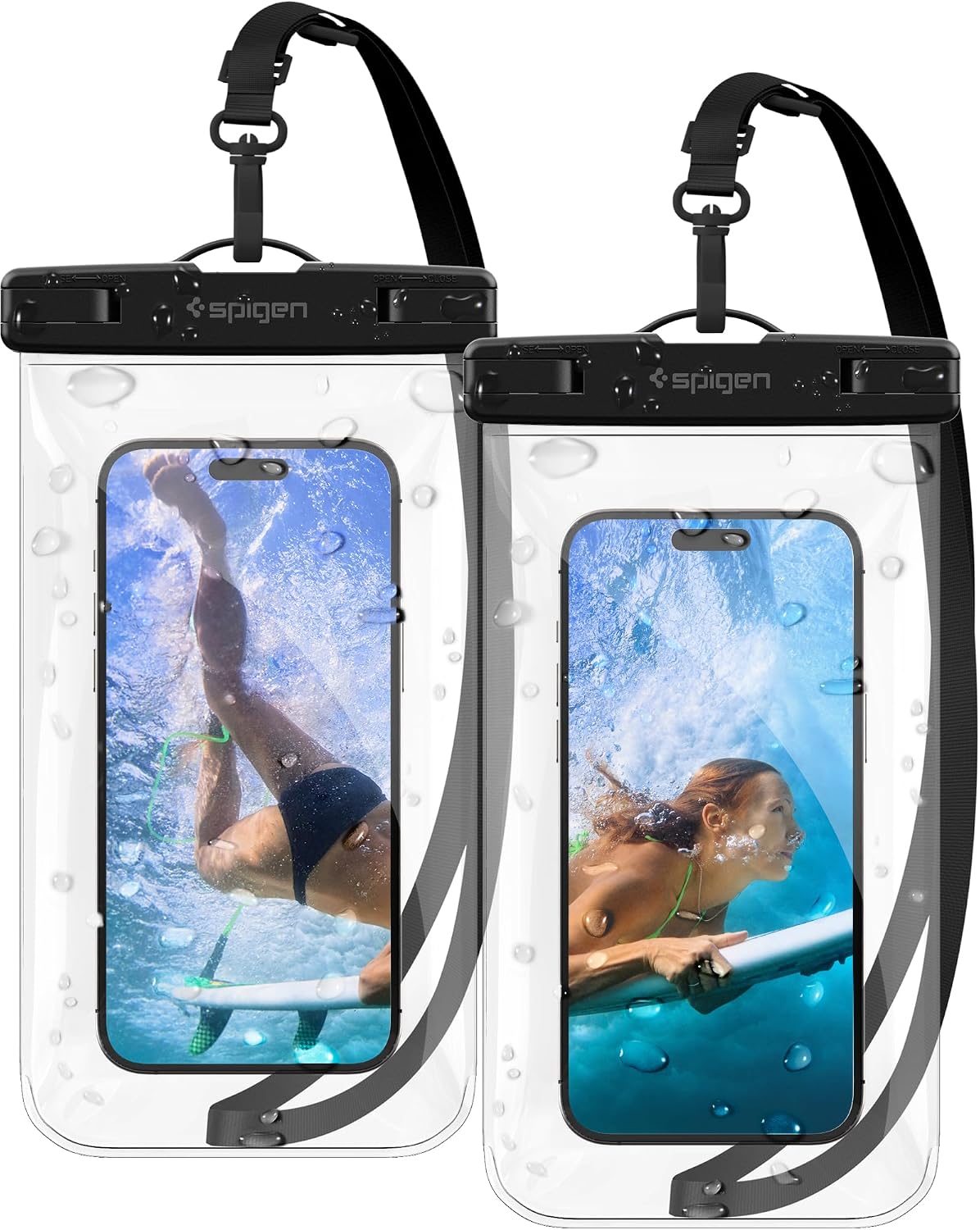 Detalle de Spigen Aqua Shield A601 custodia impermeabile per smartphone IPX8 (fino a 7,0") trasparente, 2 pezzi
