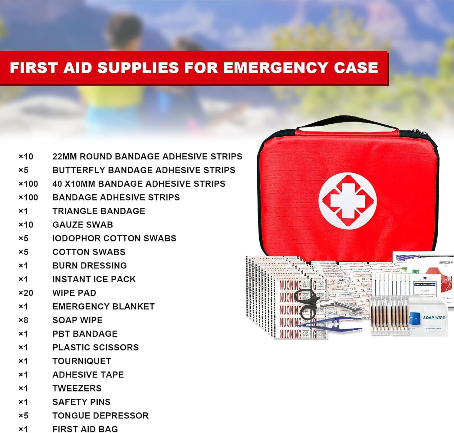 Thumbnail 1 de 1st Aid First Aid Kit, 300-Piece Red Portable Emergency Kit
