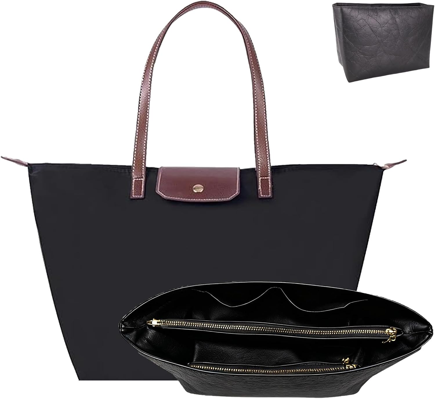 Thumbnail 6 de GADITIEK Geldbörsen-Organizer für Long champ L Tragetasche (weiß, L) – wasserdichtes Gewebe mit mehreren Taschen